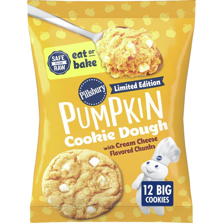 Pillsbury Ready To Bake! Cookies Pumpkin With Cream Cheese Flavored Chips