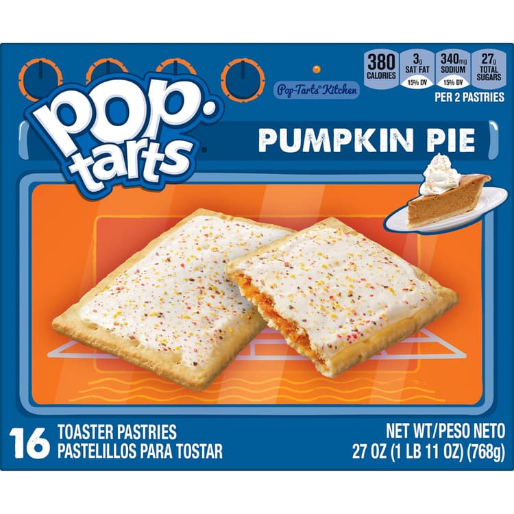 Pop-Tarts Frosted Pumpkin Pie Instant Breakfast Toaster Pastries, Shelf-Stable, Ready-To-Eat