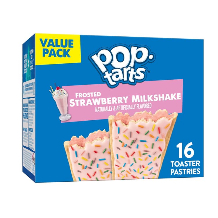 Pop-Tarts Frosted Strawberry Milkshake Instant Breakfast Toaster Pastries, Shelf-Stable, Ready-To-Eat