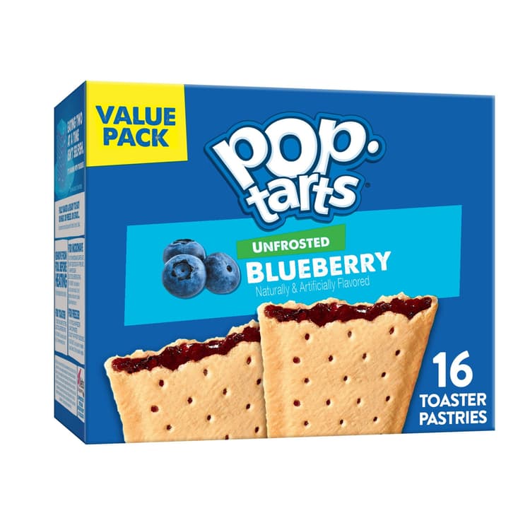 Pop-Tarts Unfrosted Blueberry Instant Breakfast Toaster Pastries, Shelf-Stable, Ready-To-Eat