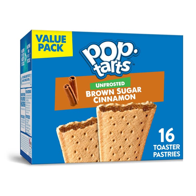 Pop-Tarts Unfrosted Brown Sugar Instant Breakfast Toaster Pastries, Shelf-Stable, Ready-To-Eat