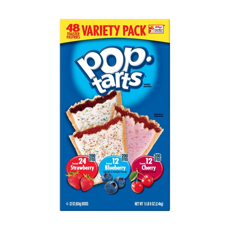 Pop-Tarts, Toaster Pastries, Strawberry/Blueberry/Cherry, Frosted, Variety