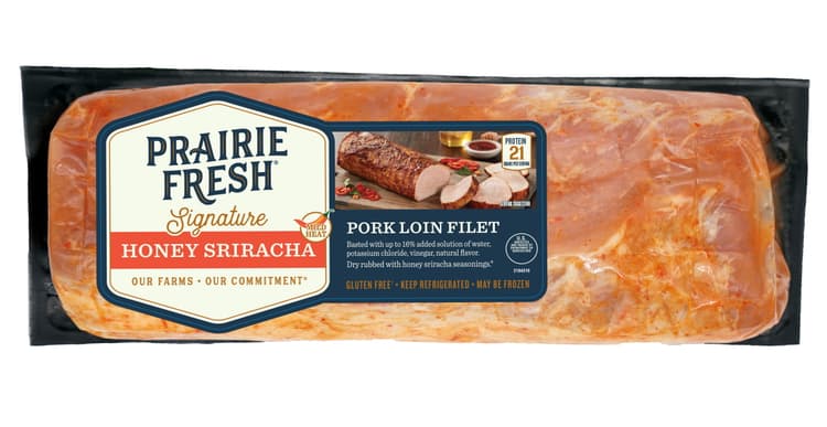 Prairie Fresh Signature Honey Sriracha Fresh Seasoned Pork Loin Filet 1.0-, Protein Per