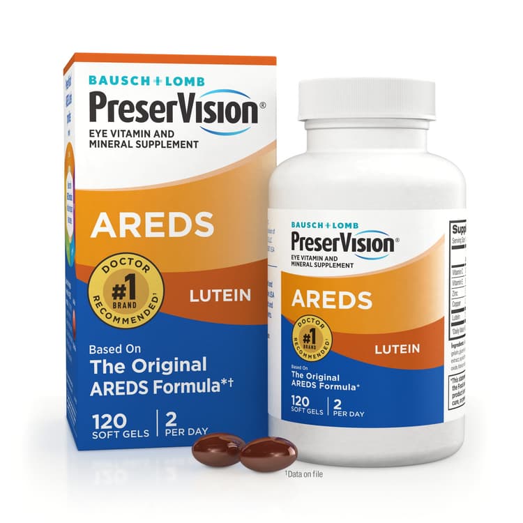 Preservision Areds Lutein Eye Vitamin & Mineral Supplement, Beta-Carotene Free, Soft Gels