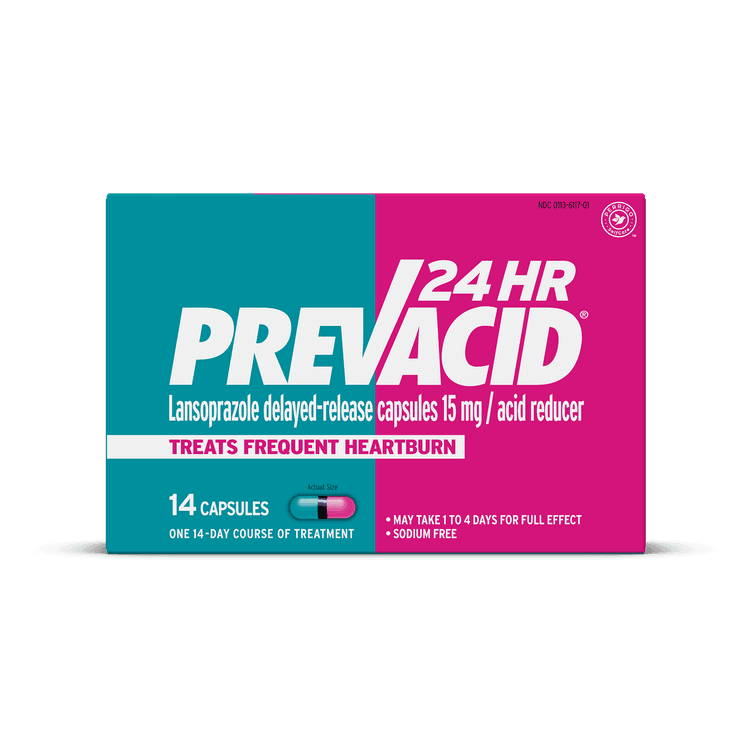 Prevacid 24Hr, Lansoprazole Delayed-Release Capsules, Acid Reducer, Clinically Proven, Treats Frequent Heartburn