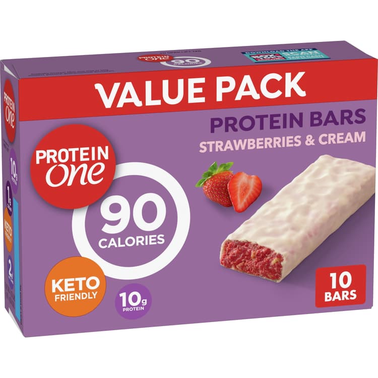 Protein One 90 Calorie Keto Protein Bars, Strawberries And Cream