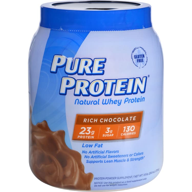 Pure Protein Whey Protein, Natural, Rich Chocolate