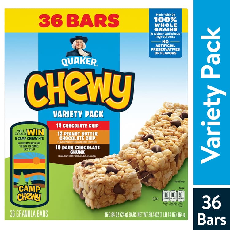 Quaker Chewy Granola Bars, 3 Flavor Variety Pack