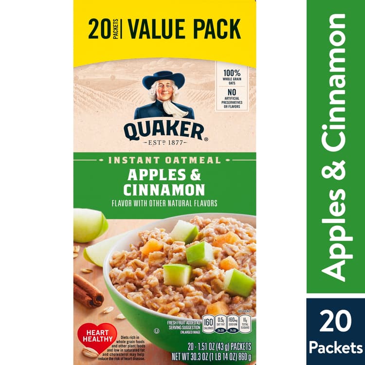 Quaker, Instant Oatmeal, Apple & Cinnamon
