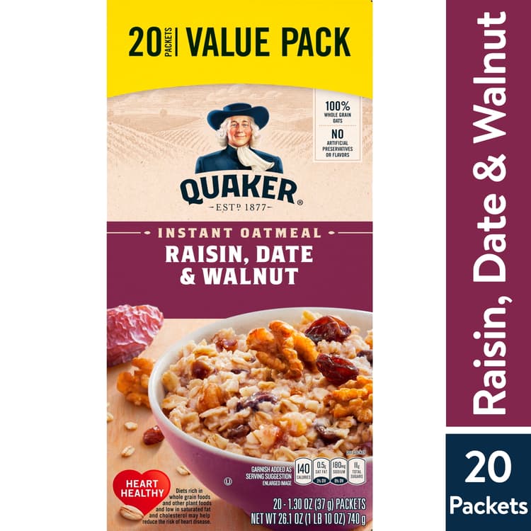 Quaker, Instant Oatmeal, Raisin, Date & Walnut