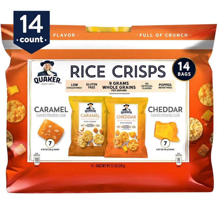 Quaker Rice Crisps Variety Pack, Cheddar & Caramel