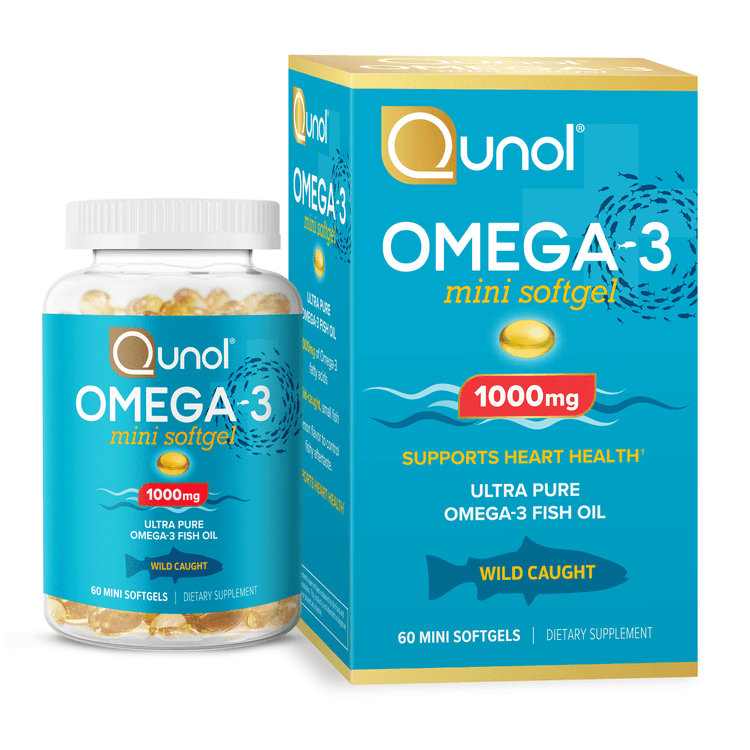 Qunol Mini Omega-3 Fish Oil Heart Health Support With Wild Caught Omega-3 Fatty Acids (Including Epa & Dha