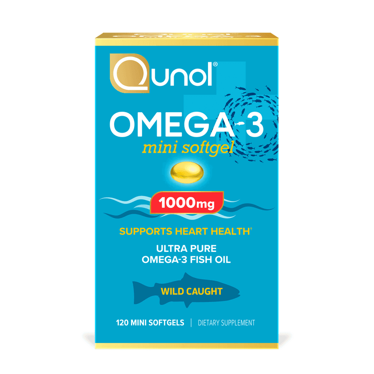 Qunol Mini Omega-3 Fish Oil Softgels, Heart Health Support, Wild Caught