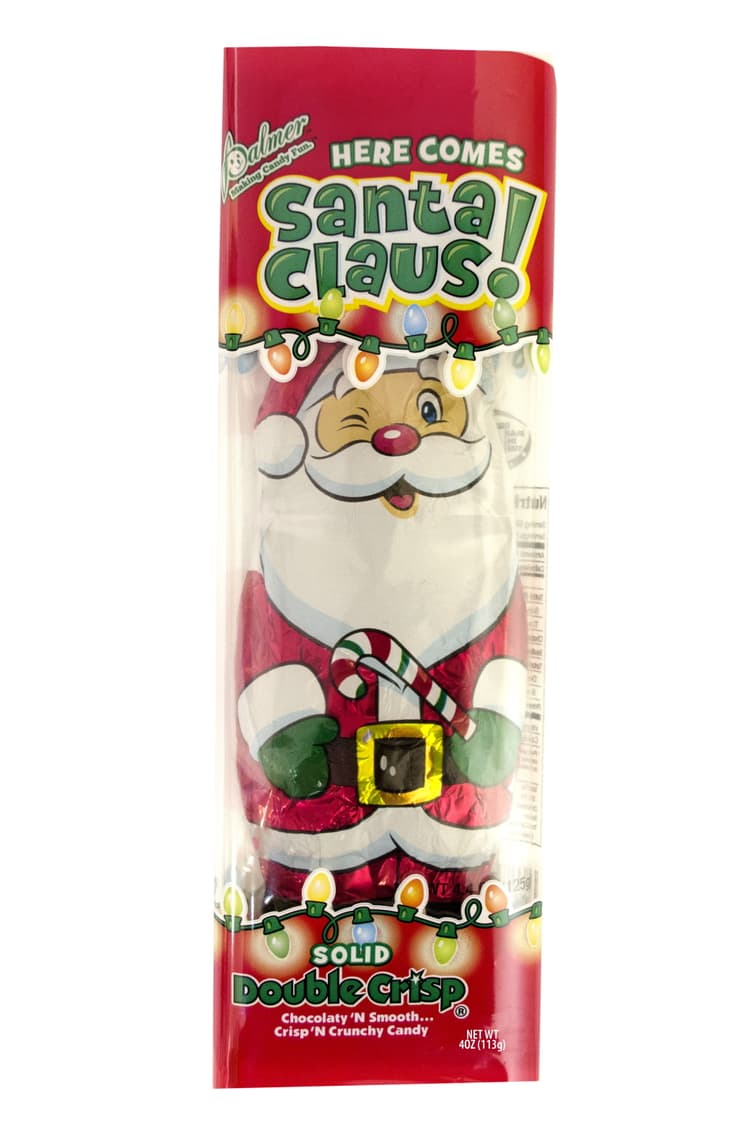 Rm Palmer Classic Santa Double Crisp Solid Chocolate, Individual