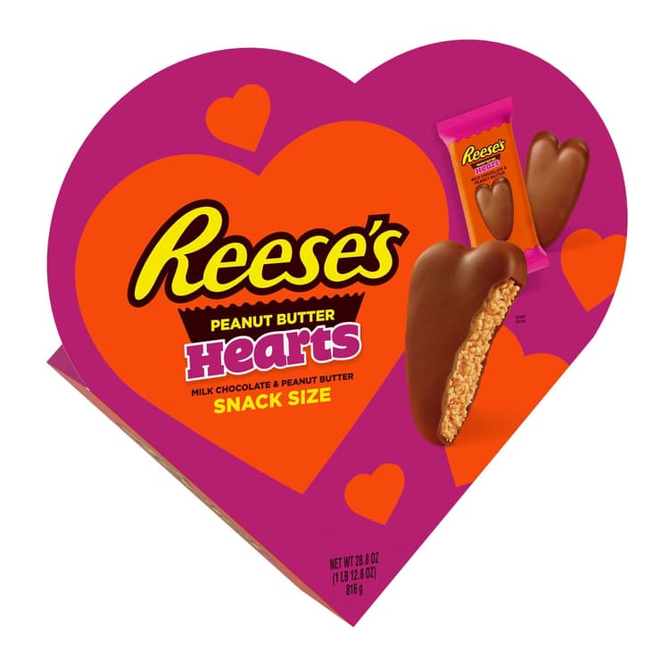 Reese'S Milk Chocolate Peanut Butter Snack Size Hearts Valentine'S Day Candy, Gift