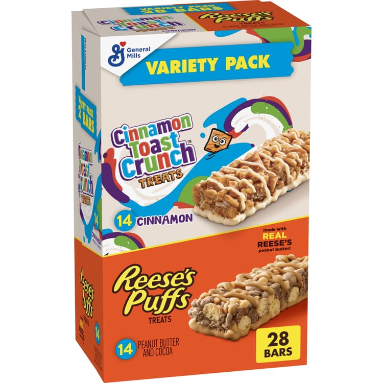 Reese'S Puffs Cinnamon Toast Crunch Cereal Treat Bars Variety
