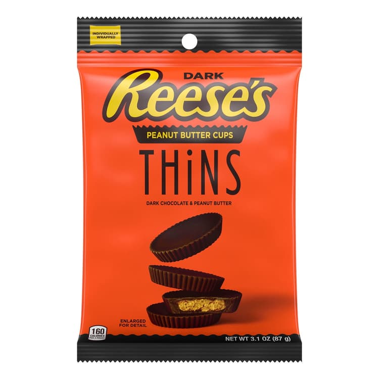 Reese'S Thins Dark Chocolate Peanut Butter Cups Candy