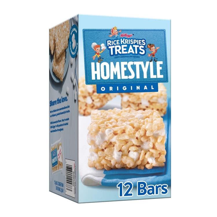 Rice Krispies Treats Homestyle Original Chewy Marshmallow Snack Bars, Ready-To-Eat