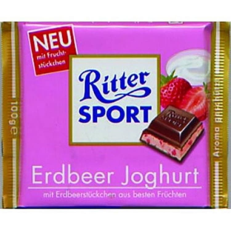 Ritter Sport Milk Chocolate With Strawberry Creme
