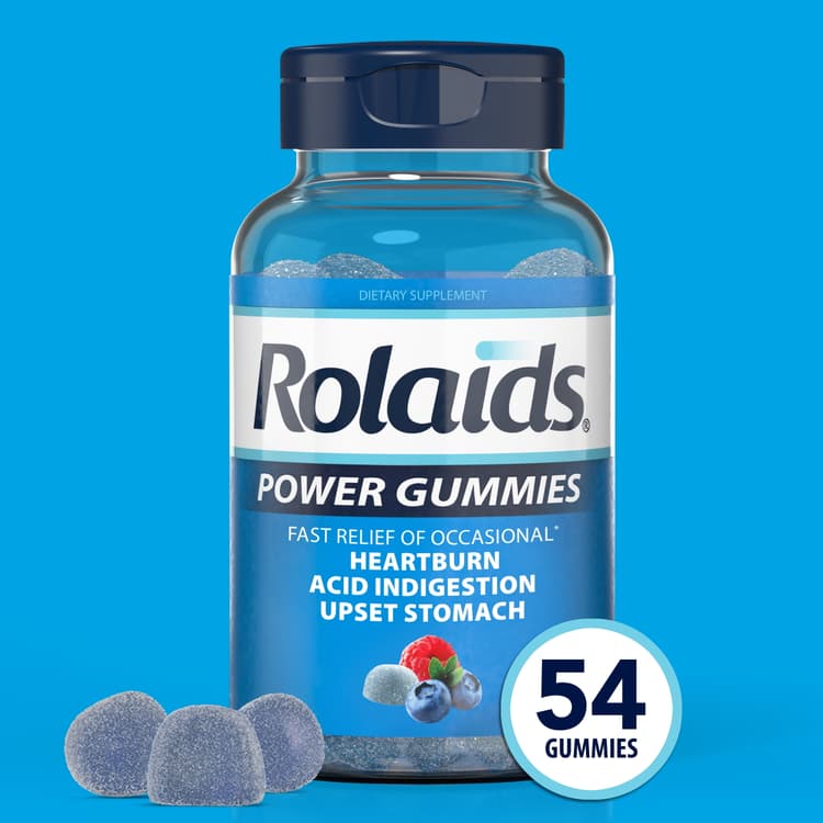 Rolaids Power Gummies Heartburn, Acid Indigestion, Upset Stomach Power Gummies Dietary Supplement