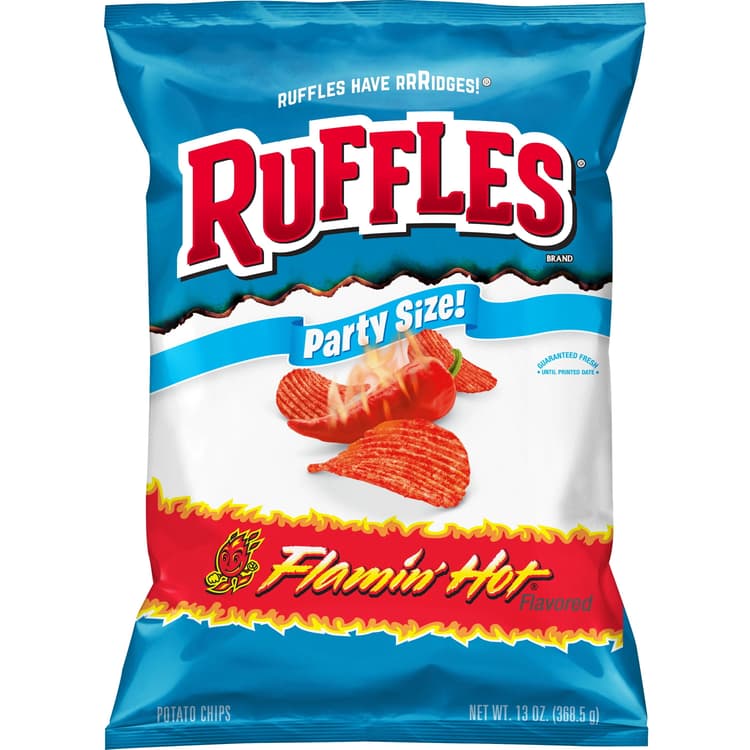 Ruffles Flamin' Hot Flavored Potato Chips, Party Size