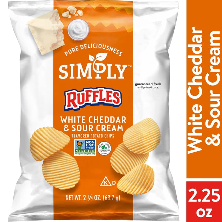 Simply Ruffles White Cheddar & Sour Cream Potato Chips