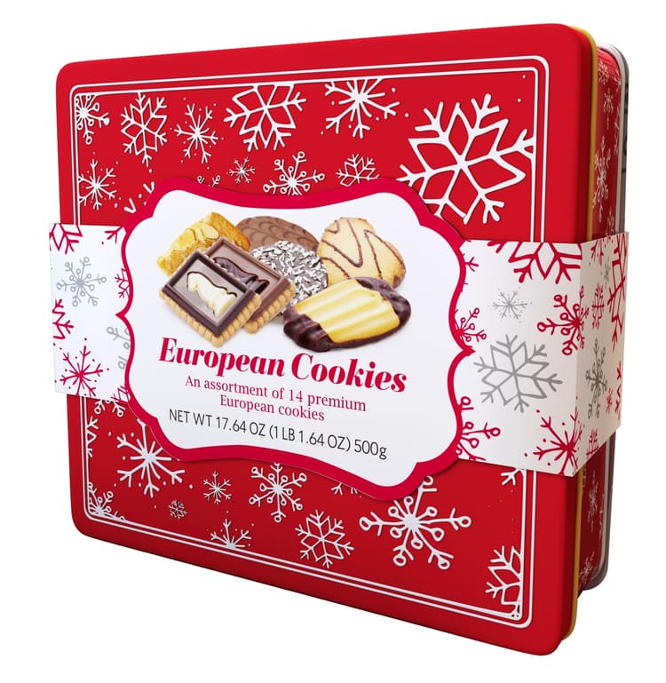 Sam'S Choice European Chocolate Cookie. Package Quantity Of 5 In A Giftable Holiday Tin