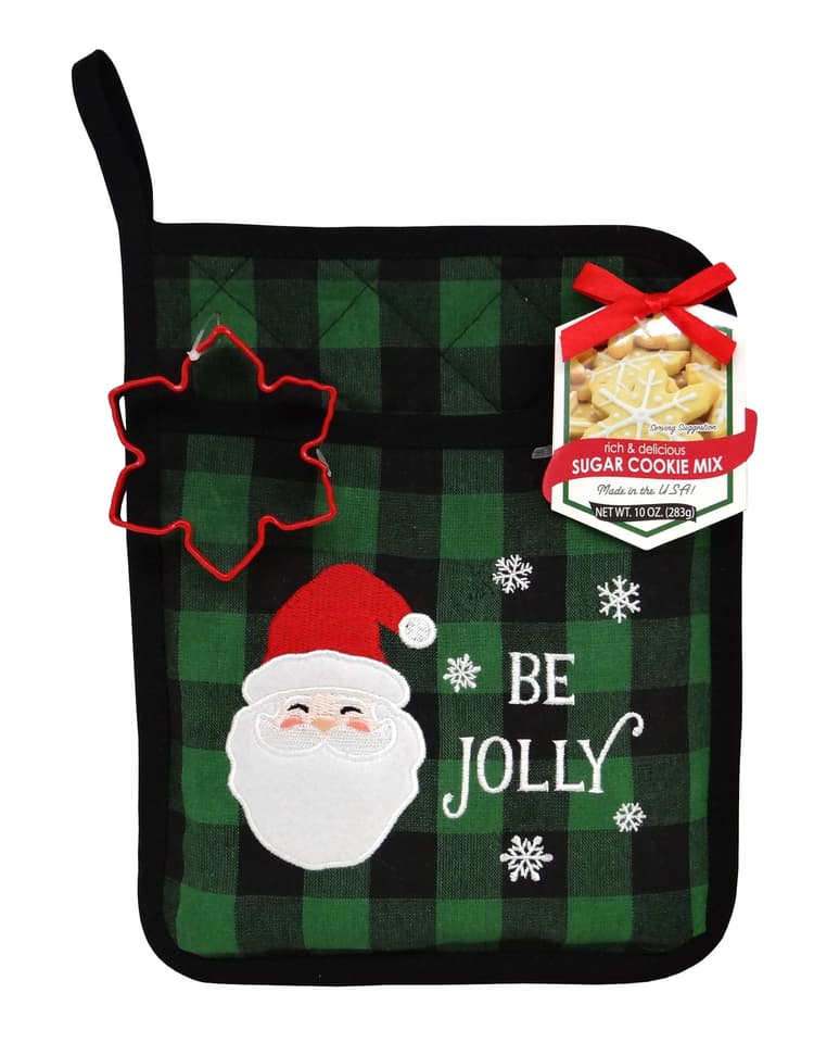 Sebastian Gourmet Let It Snow Potholder With Sugar Cookie Mix And Cutter Gift Set