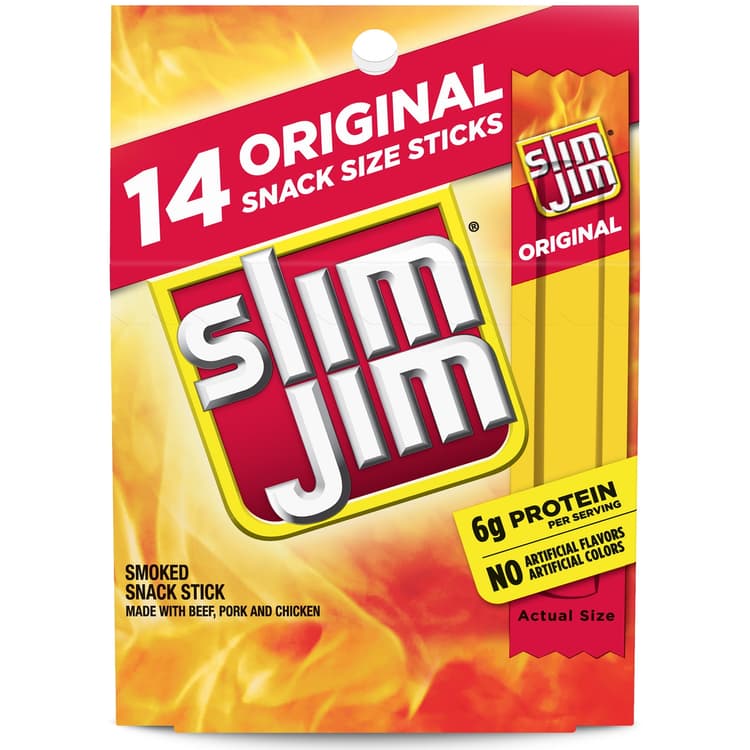 Slim Jim Original Smoked Snack Sized Sticks, Meat