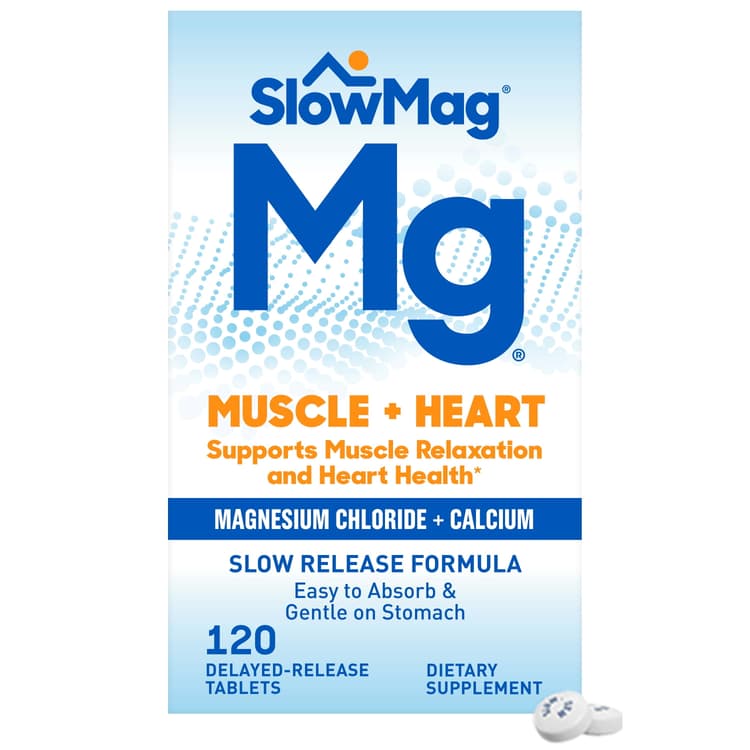 Slowmag Mg Muscle + Heart Magnesium Chloride Supplement Tablets With Calcium