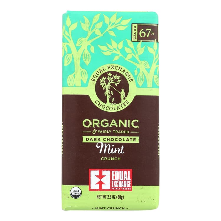 Equal Exchange Organic 67% Cacao Mint Crunch Dark Chocolate
