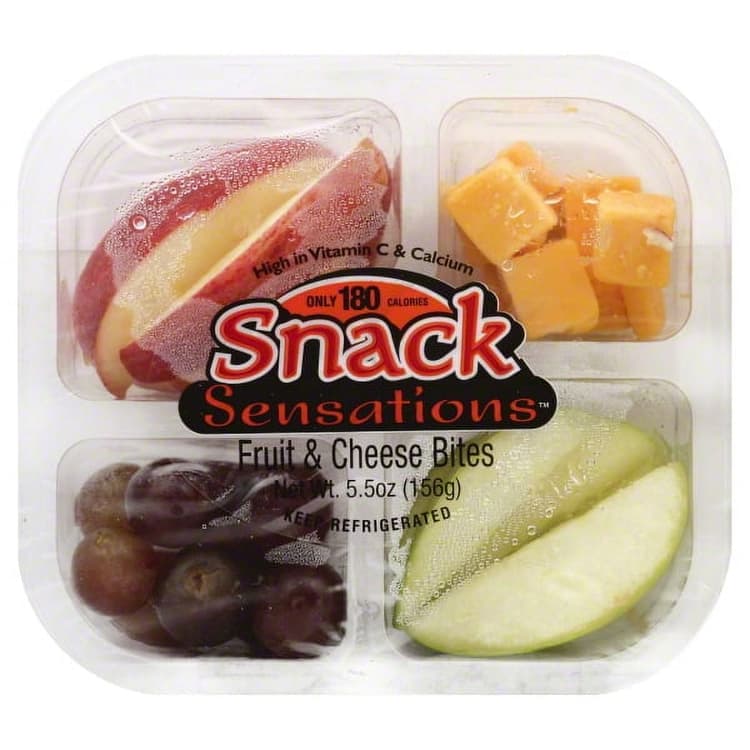 Snack Fresh Fruit & Cheese Snack Tray: Apples, Grapes & Cheese