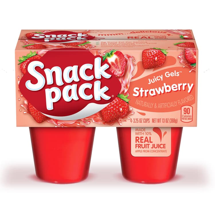 Snack Pack Strawberry Flavored Juicy Gels, Snack