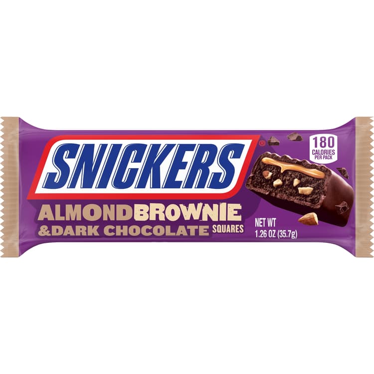 Snickers Almond Brownie Candy Dark Chocolate Bar, Full Size