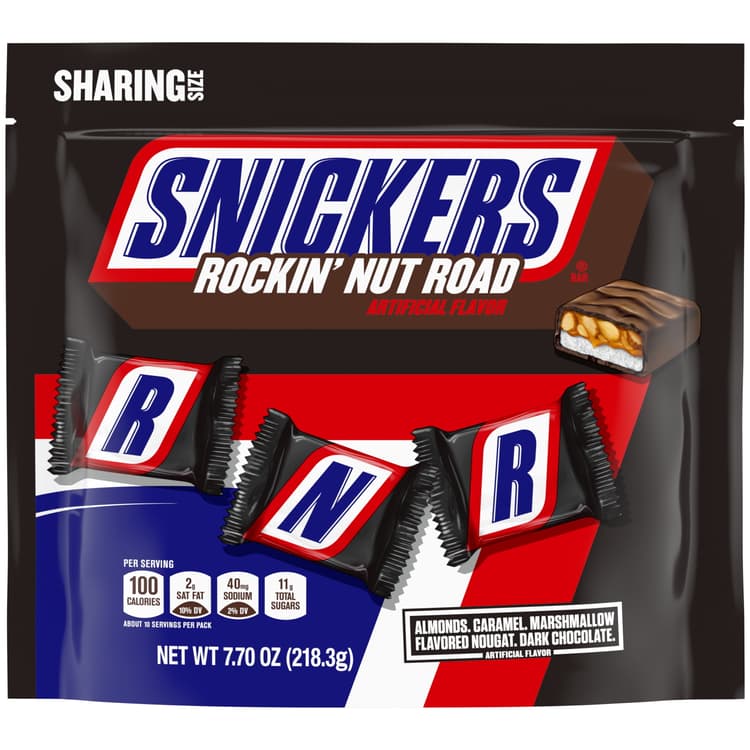 Snickers Candy Bar, Rockin' Nut Road, Sharing Size