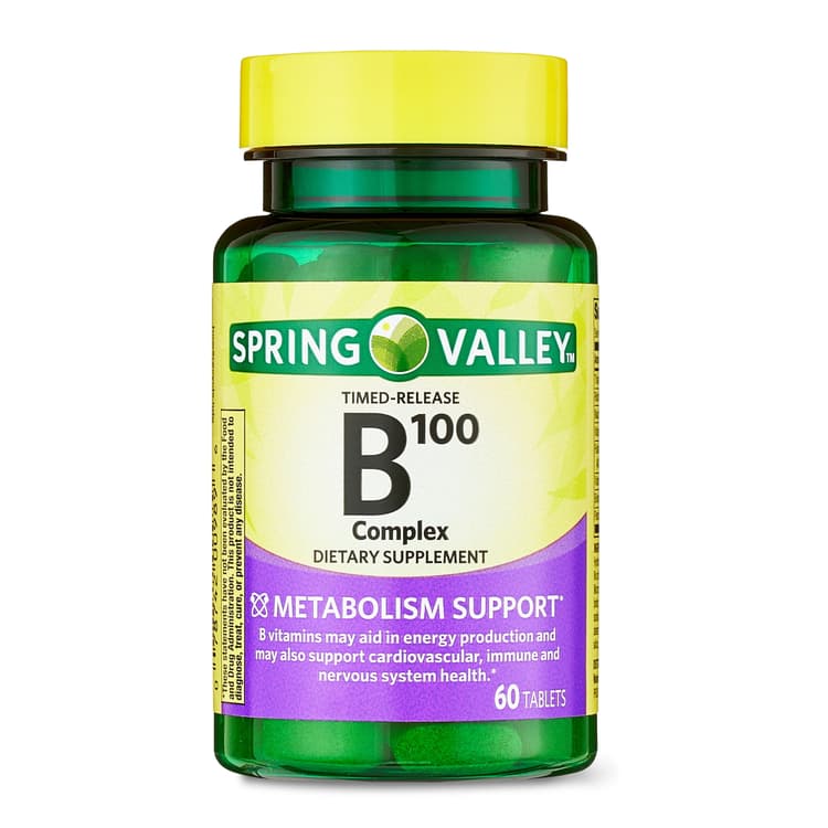 Spring Valley B-100 Complex Metabolism Support Dietary Supplement Timed-Release
