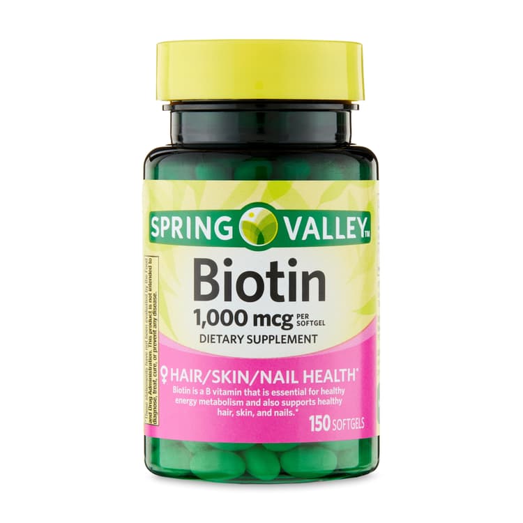 Spring Valley Biotin Softgels, 1000Mcg