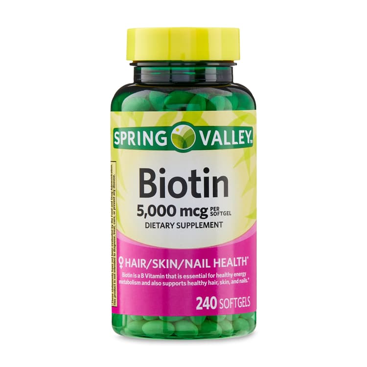 Spring Valley Biotin Softgels Dietary Supplement, 5,000 Mcg