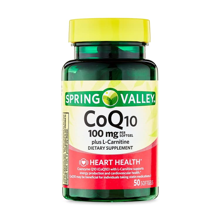 Spring Valley Coq10 Plus L-Carnitine Heart Health Dietary Supplement Softgels