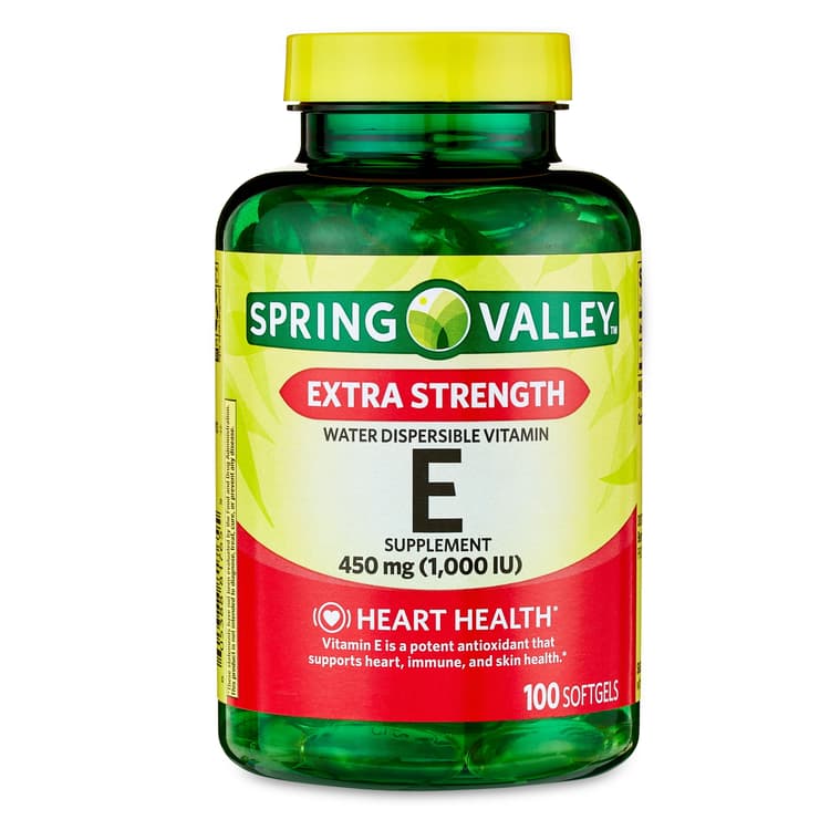Spring Valley Extra Strength Water Dispersible Vitamin E Softgels, (1,000 Iu)