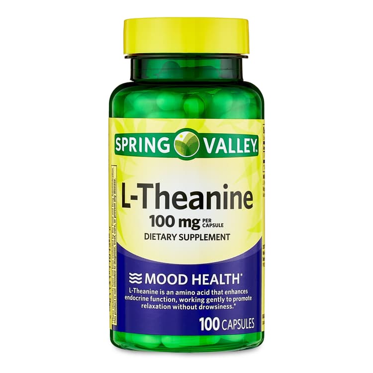 Spring Valley L-Theanine Capsules Dietary Supplement, Unflavored