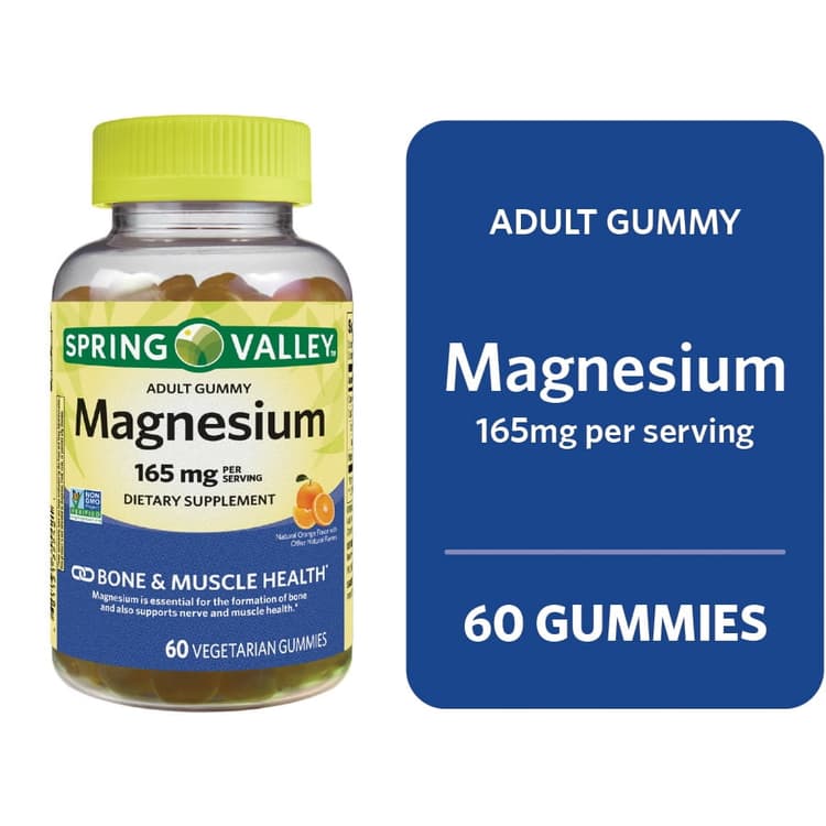 Spring Valley Bone And Muscle Magnesium Supplement Gummies, Orange