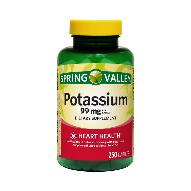 Spring Valley Potassium Heart Health Dietary Supplement Caplets
