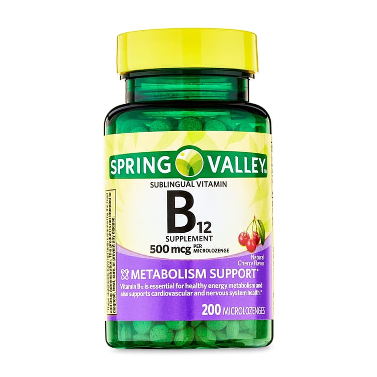 Spring Valley Sublingual Vitamin B12 Supplement Natural Cherry Flavor
