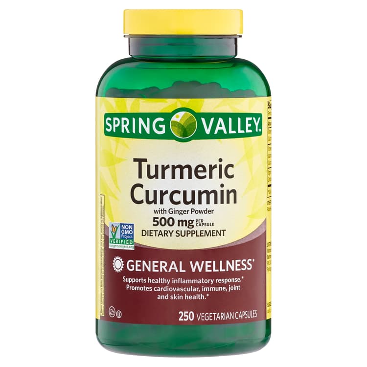 Spring Valley Turmeric Curcumin With Ginger Powder 250 Vegetarian Capsules