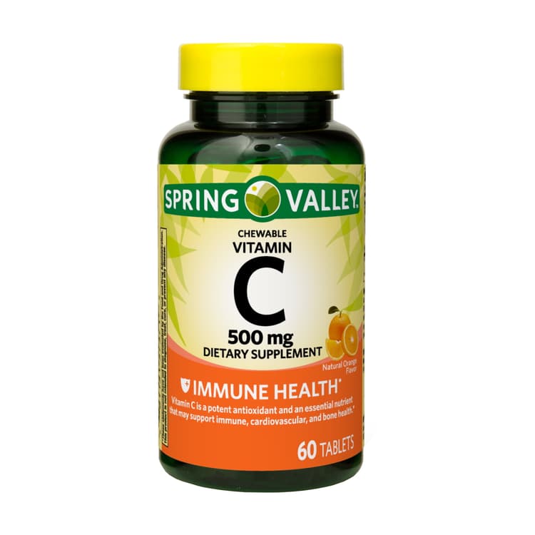 Spring Valley Vitamin C Immune Health Dietary Supplement Chewable Tablets, Orange