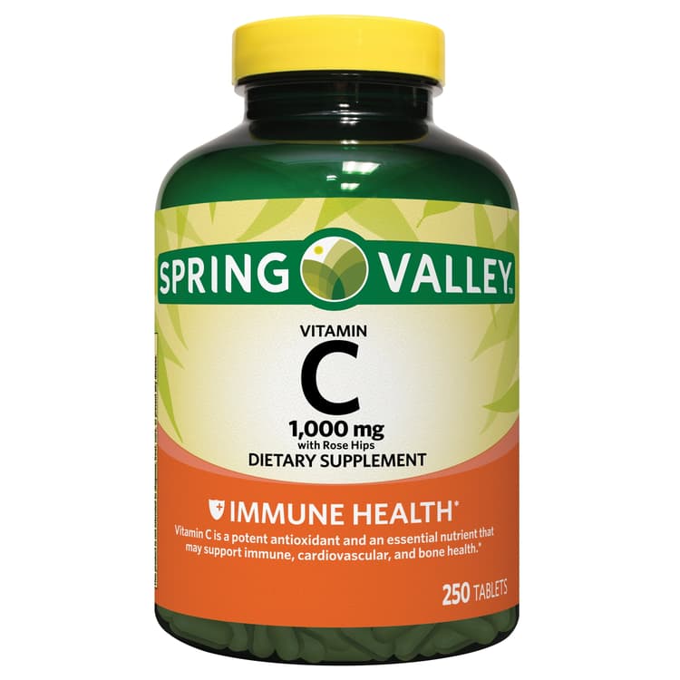 Spring Valley Vitamin C With Rose Hips Tablets Dietary Supplement