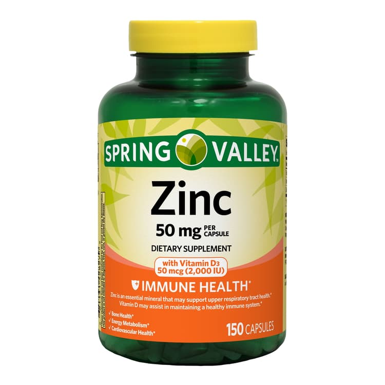 Spring Valley Zinc With Vitamin D Immune Health Capsules Dietary Supplement