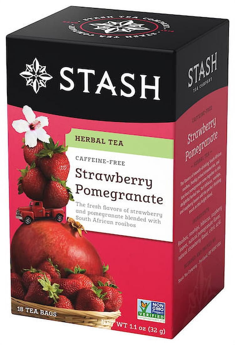 Stash Herbal Tea, Strawberry Pomegranate, Caffeine Free