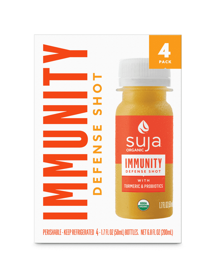 Suja Juice Immunity Defense Shot, Organic Cold Pressed Juice, With Turmeric And Probiotics